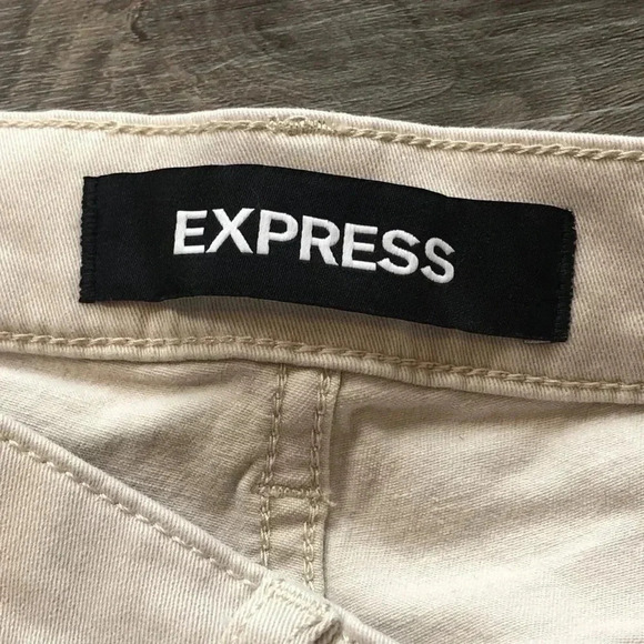 Express Straight Crop High Rise Khaki Jeans NWT Size 8 - Picture 10 of 11